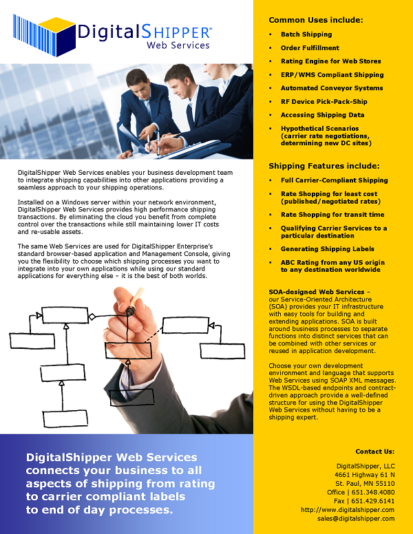 DigitalShipper Web Services Brochure