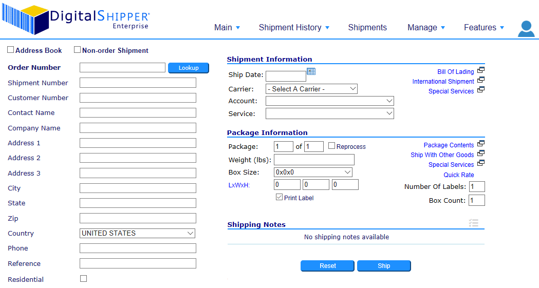 DigitalShipper Multi-Carrier Shipping Software